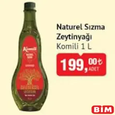 KOMİLİ NATUREL SIZMA ZEYTİNYAĞI 1 L